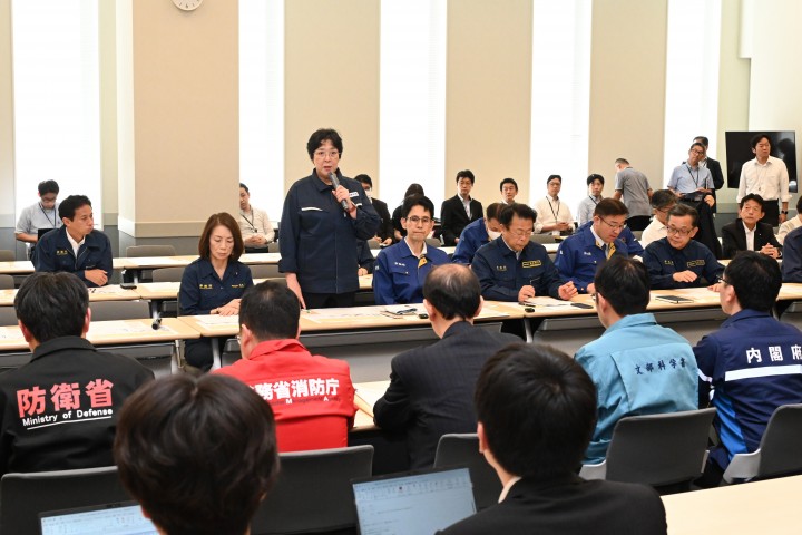 202608063党合同熊本地震災害対策本部政府ヒアリングであいさつする田名部匡代幹事長