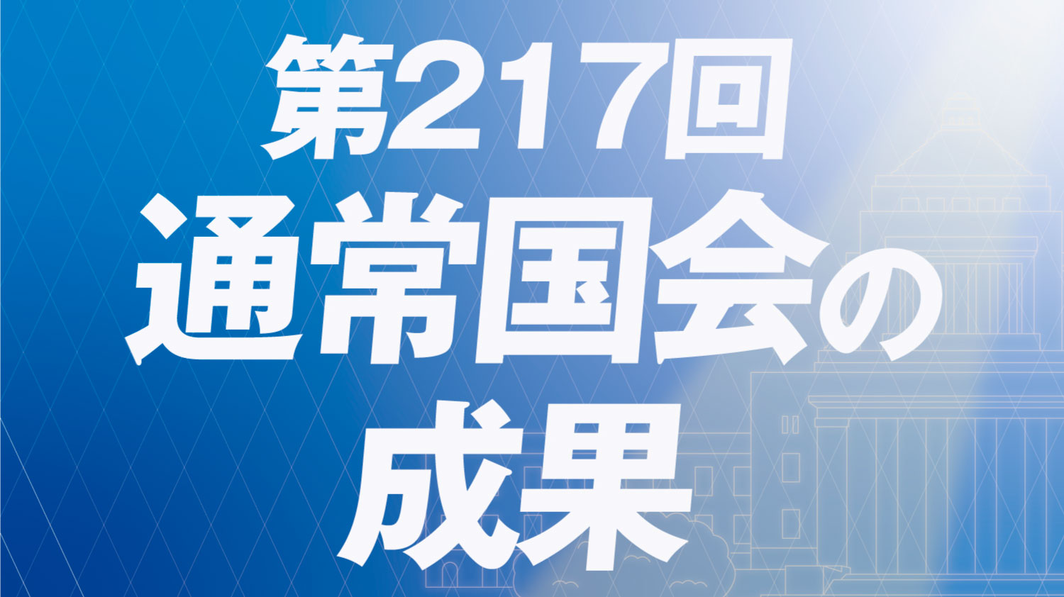第217回通常国会の成果