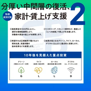 シェア画像: 分厚い中間層の復活、家計・賃上げ支援