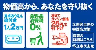 シェア画像: 物価高から、あなたを守り抜く　立憲民主党の物価高対策　