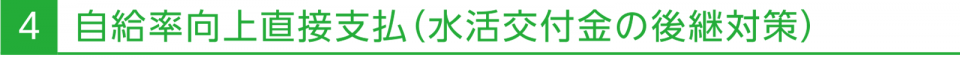4 自給率向上直接支払（水活交付金の後継対策）