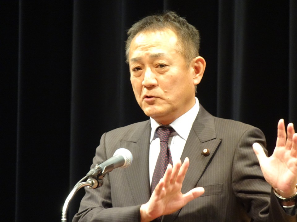 「立憲民主党 建設技能者の育成を支援する議員連盟」の幹事長をつとめる斎藤嘉隆参院議員 DSC05853.JPG