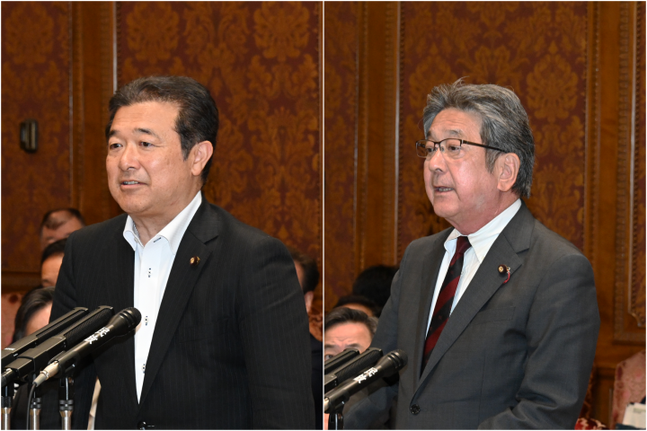 20260622参院予算委員会で質問する森本真治、杉尾秀哉両議員
