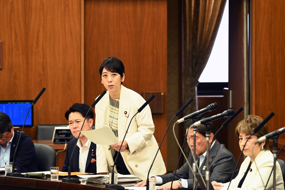参院厚生労働委員会で質疑に立つ山内佳菜子議員＝2026年5月28日