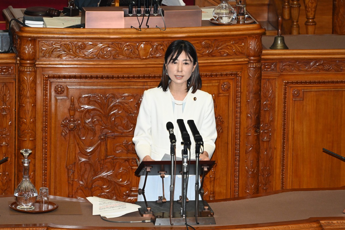 参院本会議】「表現の自由を侵す悪法」塩村議員、国旗損壊処罰法案に