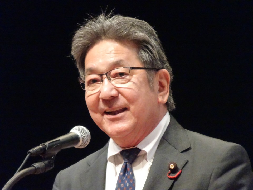 2026年10月15日 全国建設労働組合総連合(全建総連)第67回定期大会であいさつする杉尾秀哉議員