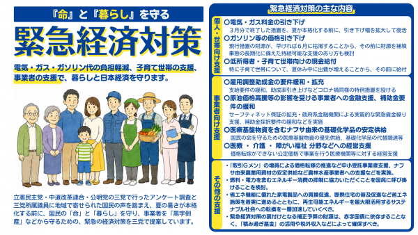 「『命』と『暮らし』を守る緊急経済対策」を発表