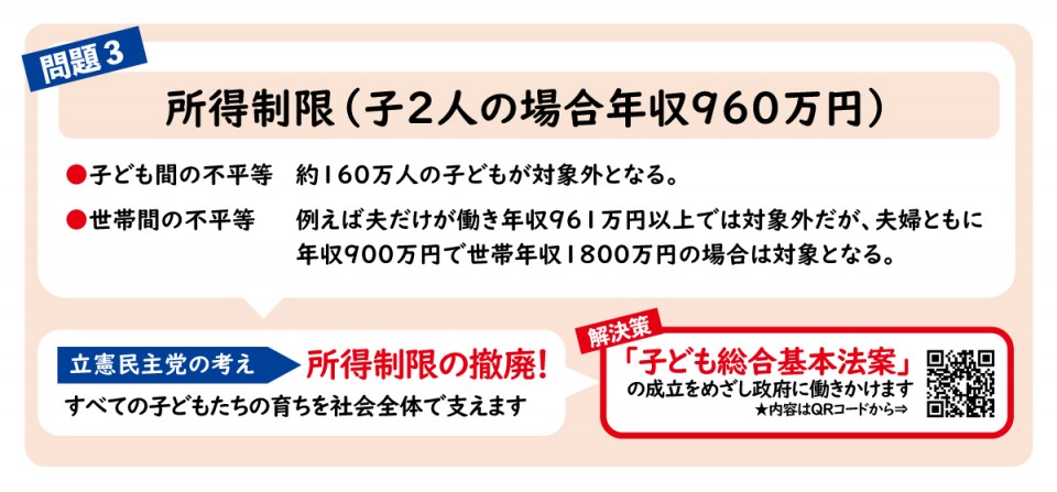 立憲民主号外「ひとり親世帯の子どもたち約4万人の10万円給付実現へ」編　離婚世帯給付金