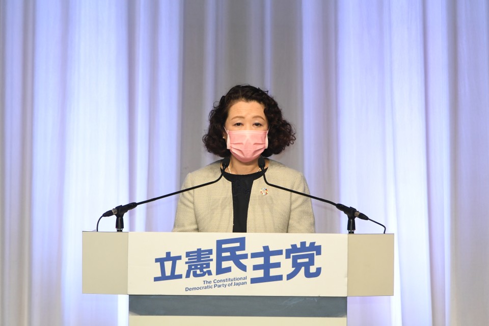 0227党大会　芳野連合会長.JPG