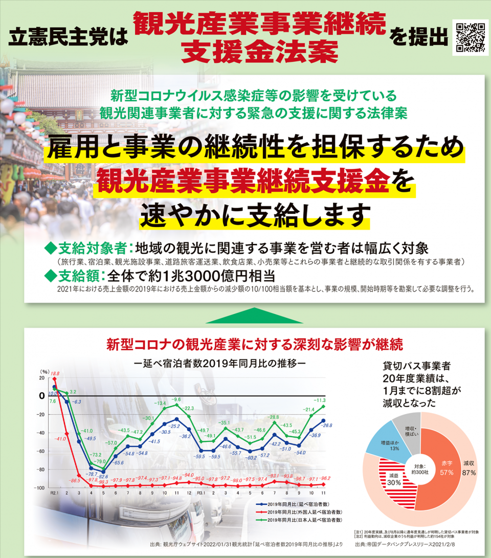 立憲民主号外「観光産業事業継続支援金法案」