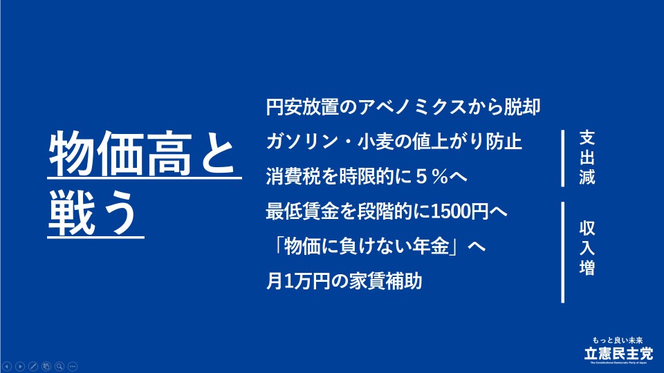 生活安全保障　物価高と戦う