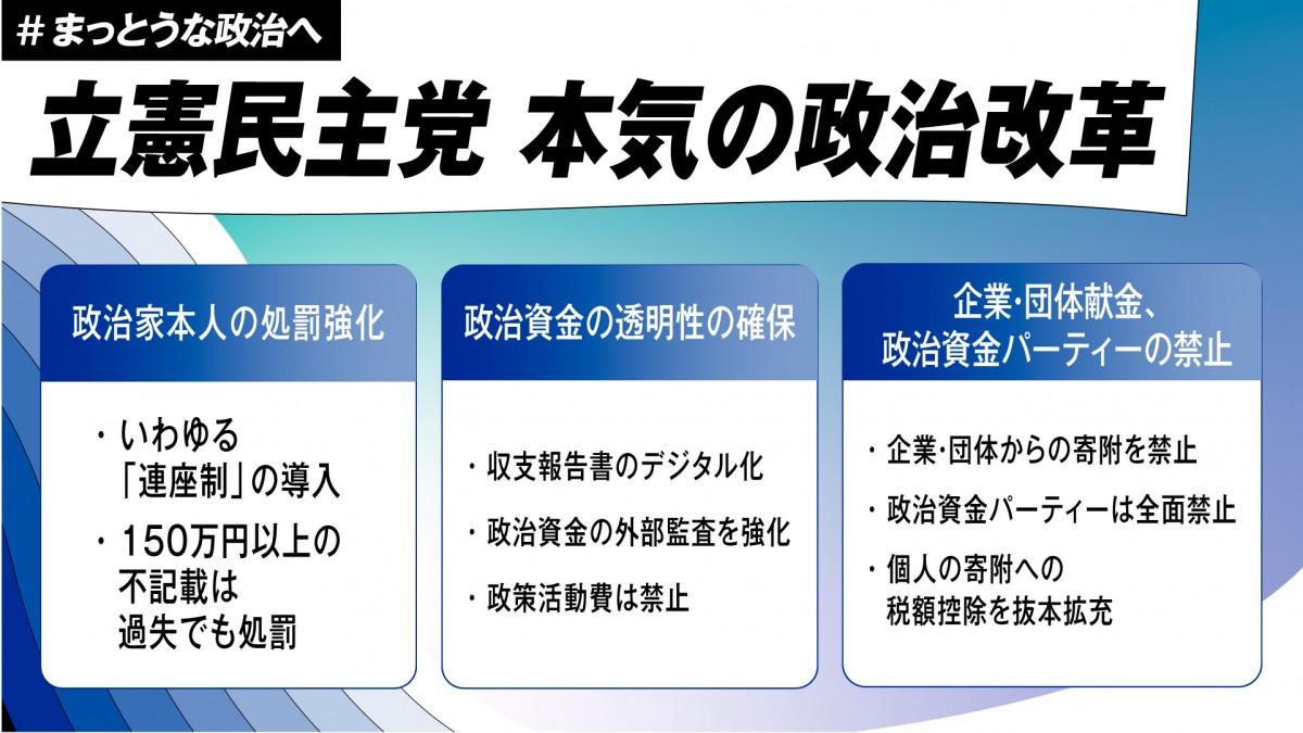 まっとうな政治へ 立憲民主党 本気の政治改革 - 立憲民主党