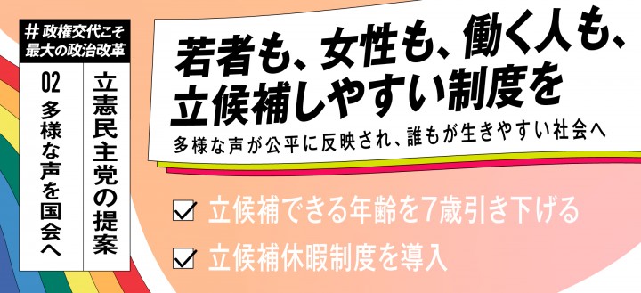 立候補しやすい制度　被選挙権年齢引き下げ　立候補休暇制度