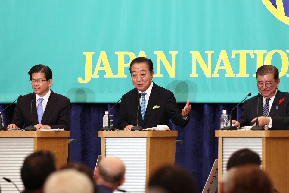 日本記者クラブ　7党首討論会　野田佳彦